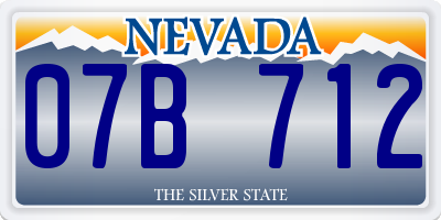 NV license plate 07B712