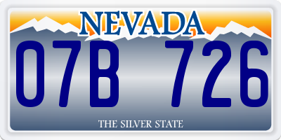 NV license plate 07B726