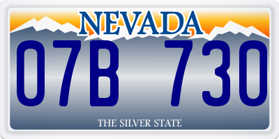 NV license plate 07B730
