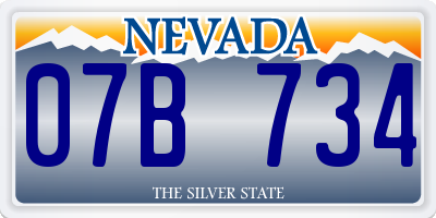 NV license plate 07B734