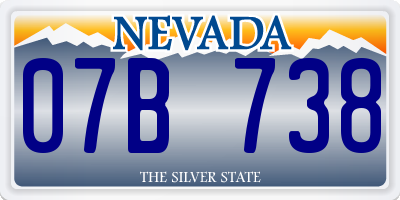 NV license plate 07B738