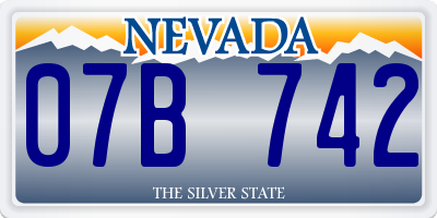 NV license plate 07B742