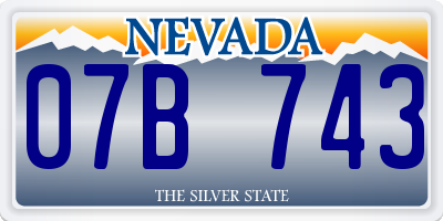 NV license plate 07B743