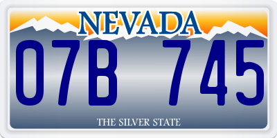 NV license plate 07B745