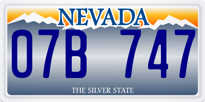 NV license plate 07B747