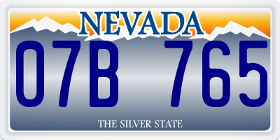 NV license plate 07B765