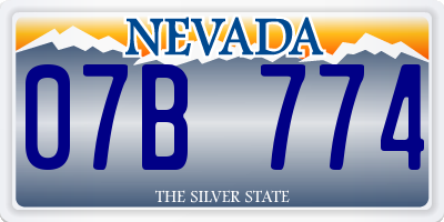 NV license plate 07B774