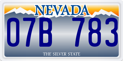 NV license plate 07B783