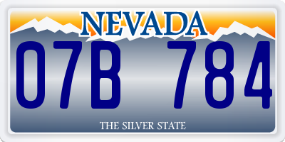NV license plate 07B784