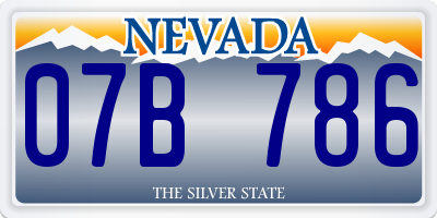 NV license plate 07B786