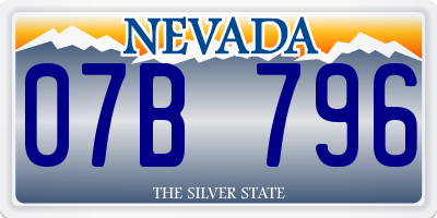 NV license plate 07B796