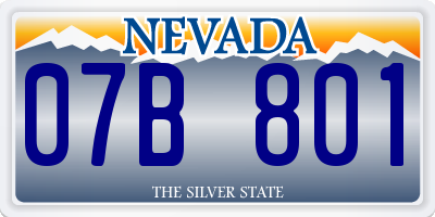 NV license plate 07B801
