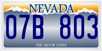NV license plate 07B803
