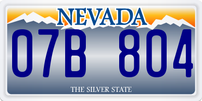 NV license plate 07B804