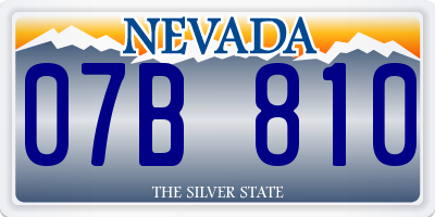 NV license plate 07B810