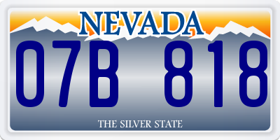 NV license plate 07B818