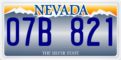 NV license plate 07B821