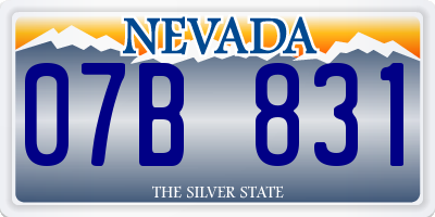 NV license plate 07B831