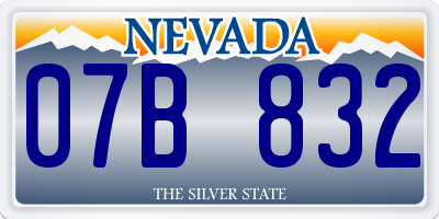 NV license plate 07B832