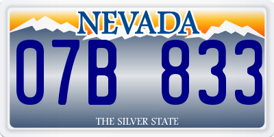 NV license plate 07B833