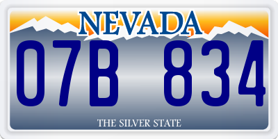 NV license plate 07B834