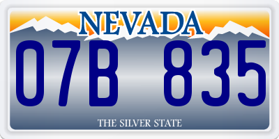 NV license plate 07B835