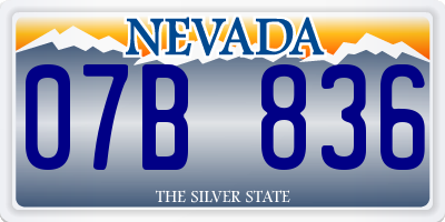 NV license plate 07B836