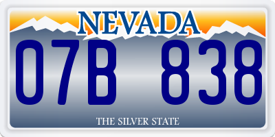 NV license plate 07B838