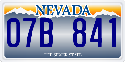 NV license plate 07B841