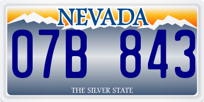 NV license plate 07B843