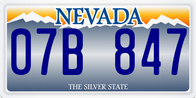 NV license plate 07B847