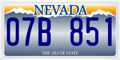 NV license plate 07B851