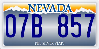 NV license plate 07B857