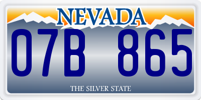NV license plate 07B865