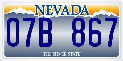 NV license plate 07B867