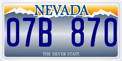 NV license plate 07B870