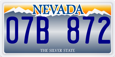NV license plate 07B872