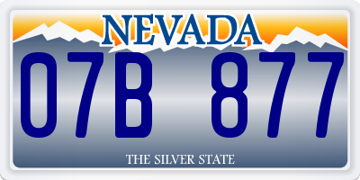 NV license plate 07B877