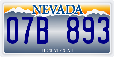 NV license plate 07B893