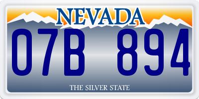 NV license plate 07B894