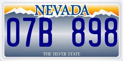 NV license plate 07B898