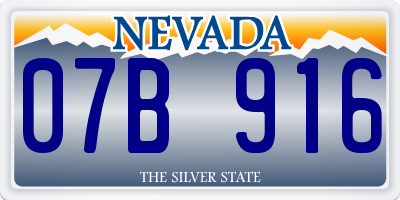 NV license plate 07B916