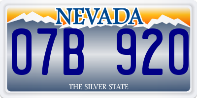 NV license plate 07B920