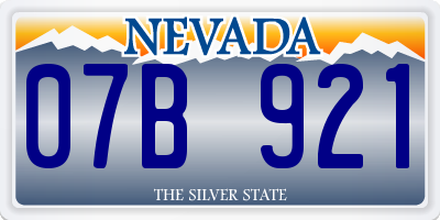 NV license plate 07B921