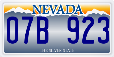 NV license plate 07B923