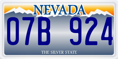 NV license plate 07B924