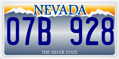 NV license plate 07B928