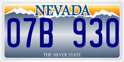 NV license plate 07B930