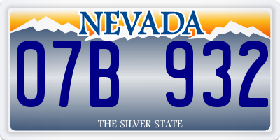 NV license plate 07B932