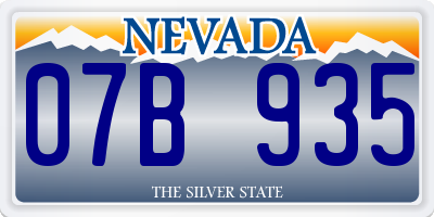 NV license plate 07B935